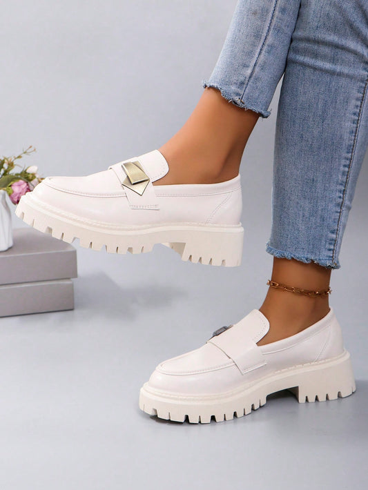 SHEIN - Chunky Thick Heel Loafers