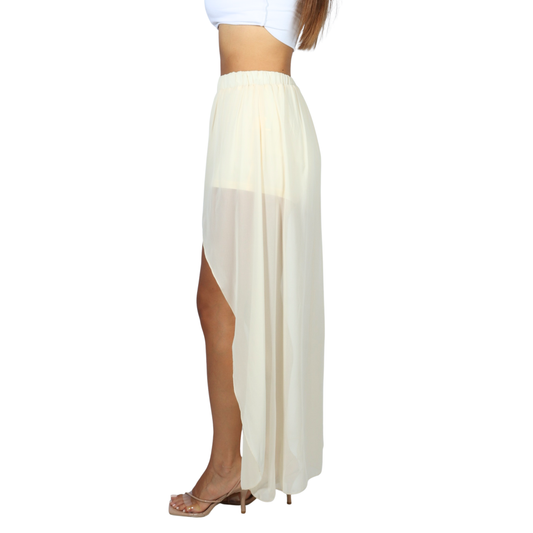 SHEIN - Casual Solid Color High Low Skirt