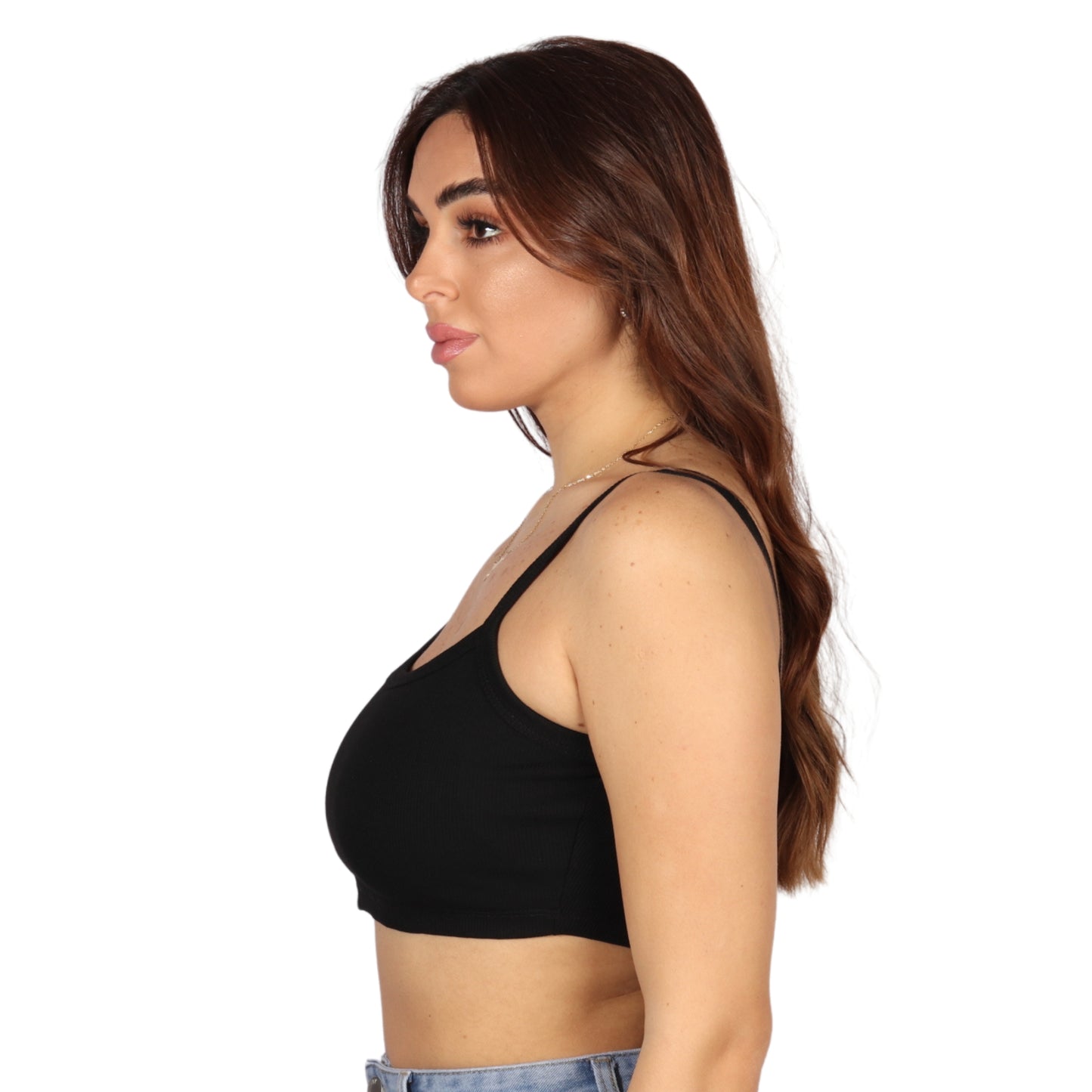 SHEIN - Plunge Neck Crop Top