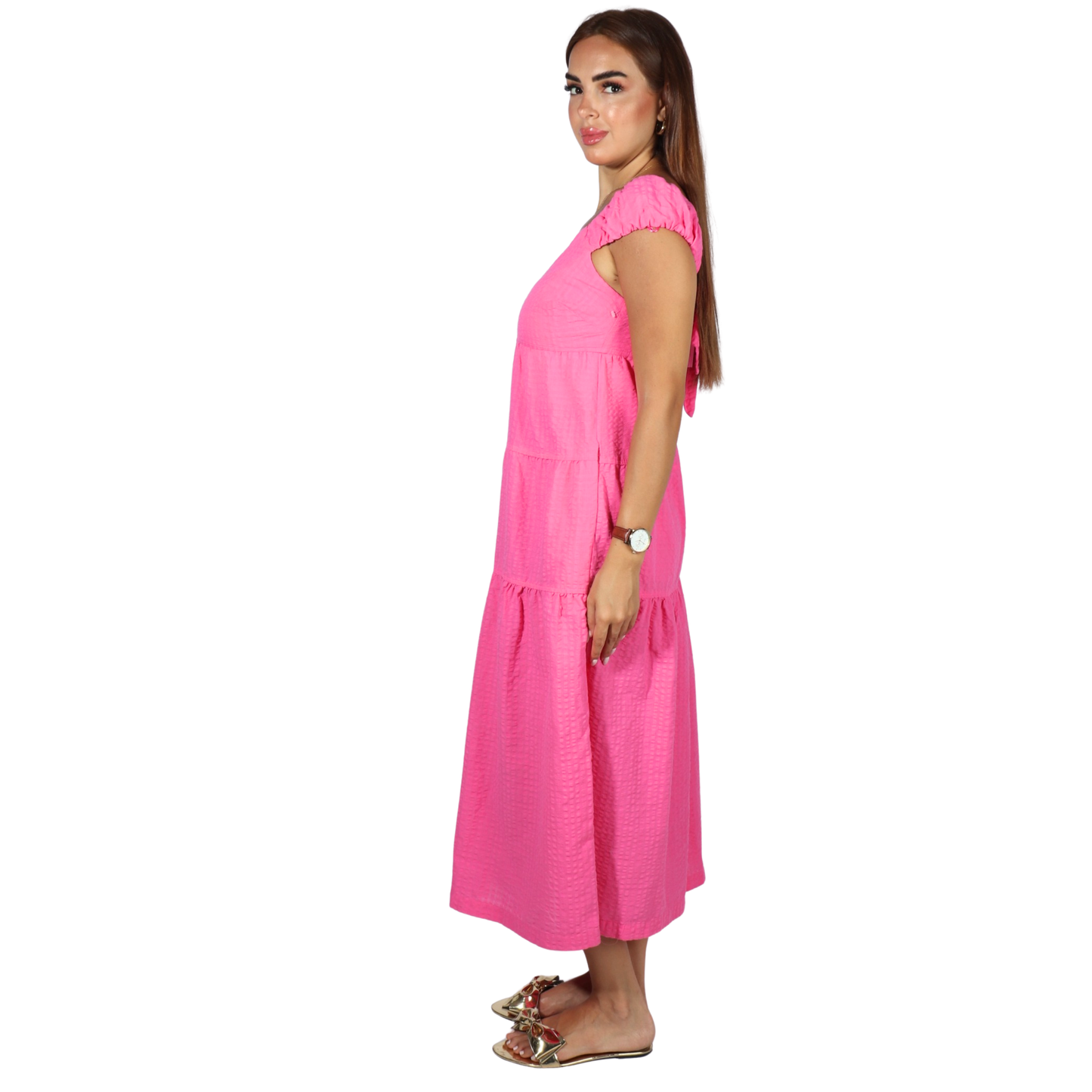OLD NAVY - Tiered Seersucker Maxi Dress