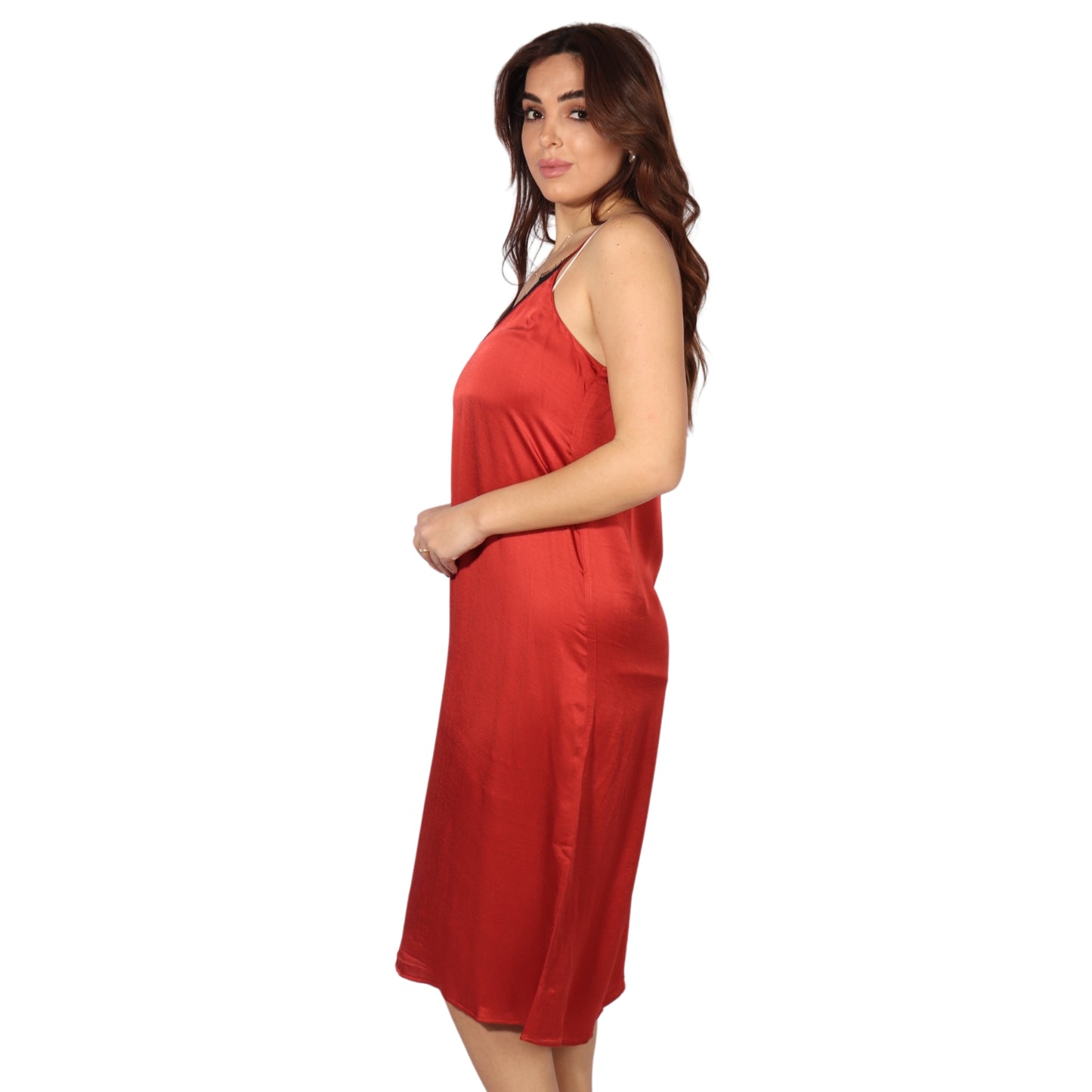 OXXO - V-Neck Contrast Strip Pajama Dress