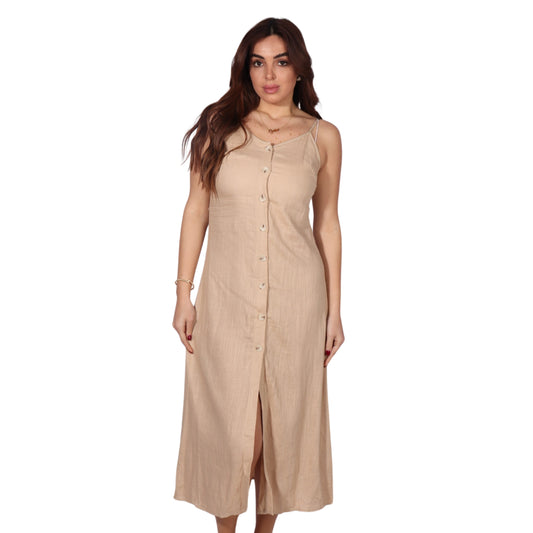 SHEIN - Button up design plain long dress