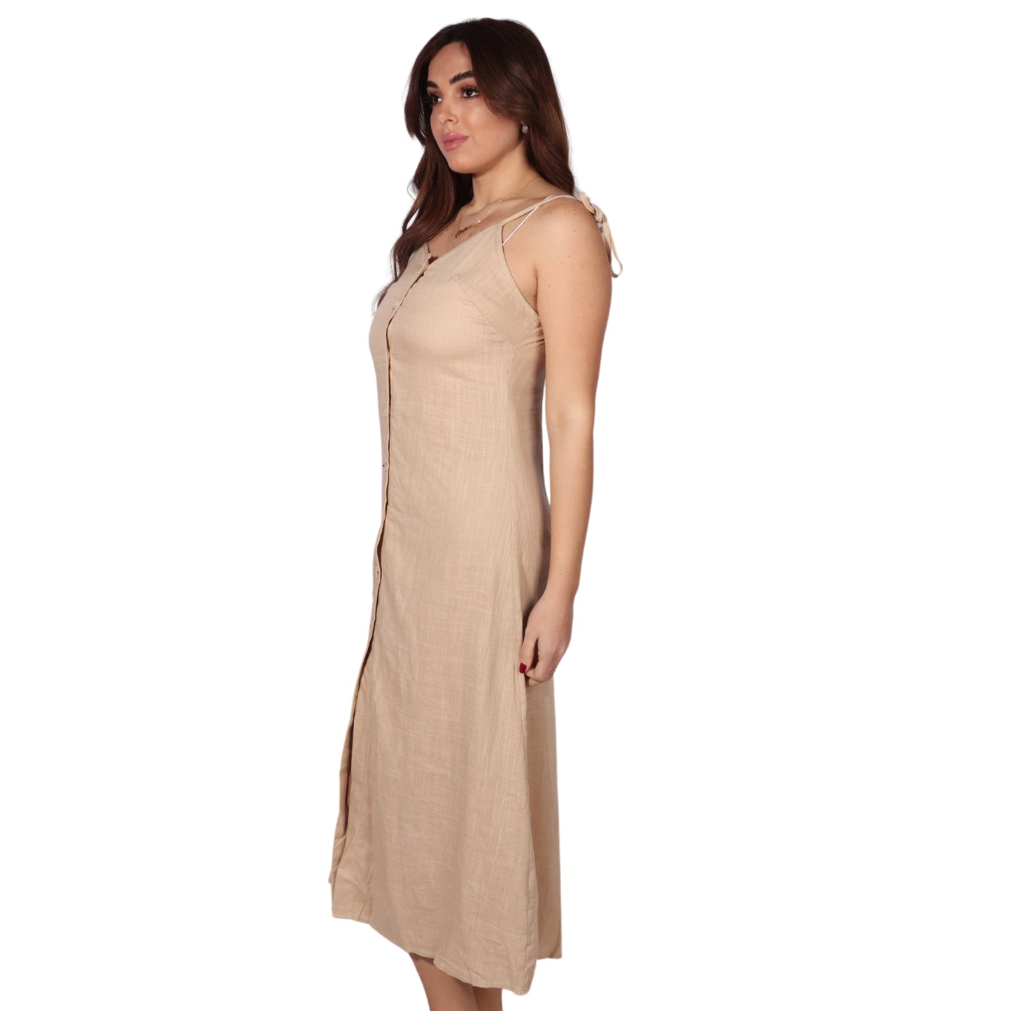 SHEIN - Button up design plain long dress