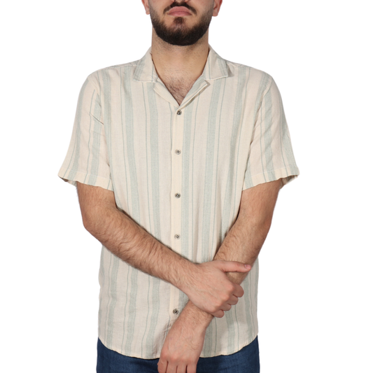 DYNAMO - Stripped pattern cotton button up shirt