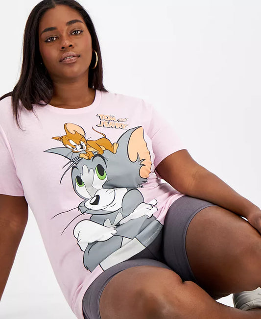 LOVE TRIBE -  Tom and Jerry Graphic-Print T-Shirt