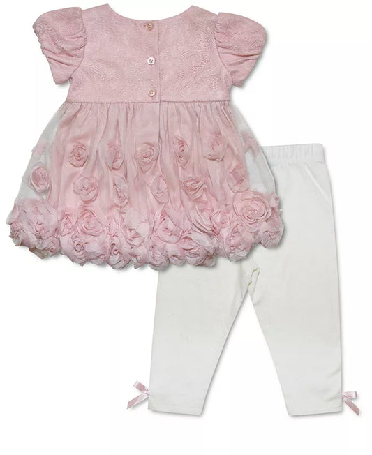 BLUEBERI BOULEVARD - BABY - Mesh Rosettes Baby Doll and Leggings, 2 Piece Set