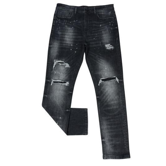 Ripped Sold Color Denim
