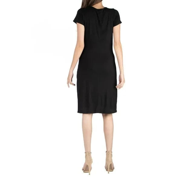 24 SEVEN Womens Dress 24 SEVEN - Comfort Apparel Faux Wrap over Dress