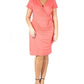 24 SEVEN Womens Dress 24 SEVEN - Comfort Apparel Faux Wrap over Dress
