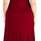 24 SEVEN Womens Dress XXXL / Burgundy 24 SEVEN - Empire Waist V-neck Maxi Dress