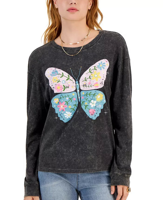 REBELLIOUS ONE - Butterfly Long-Sleeve Blouse