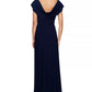 ALEX EVENINGS - Embellished-Waist Cowlneck Gown