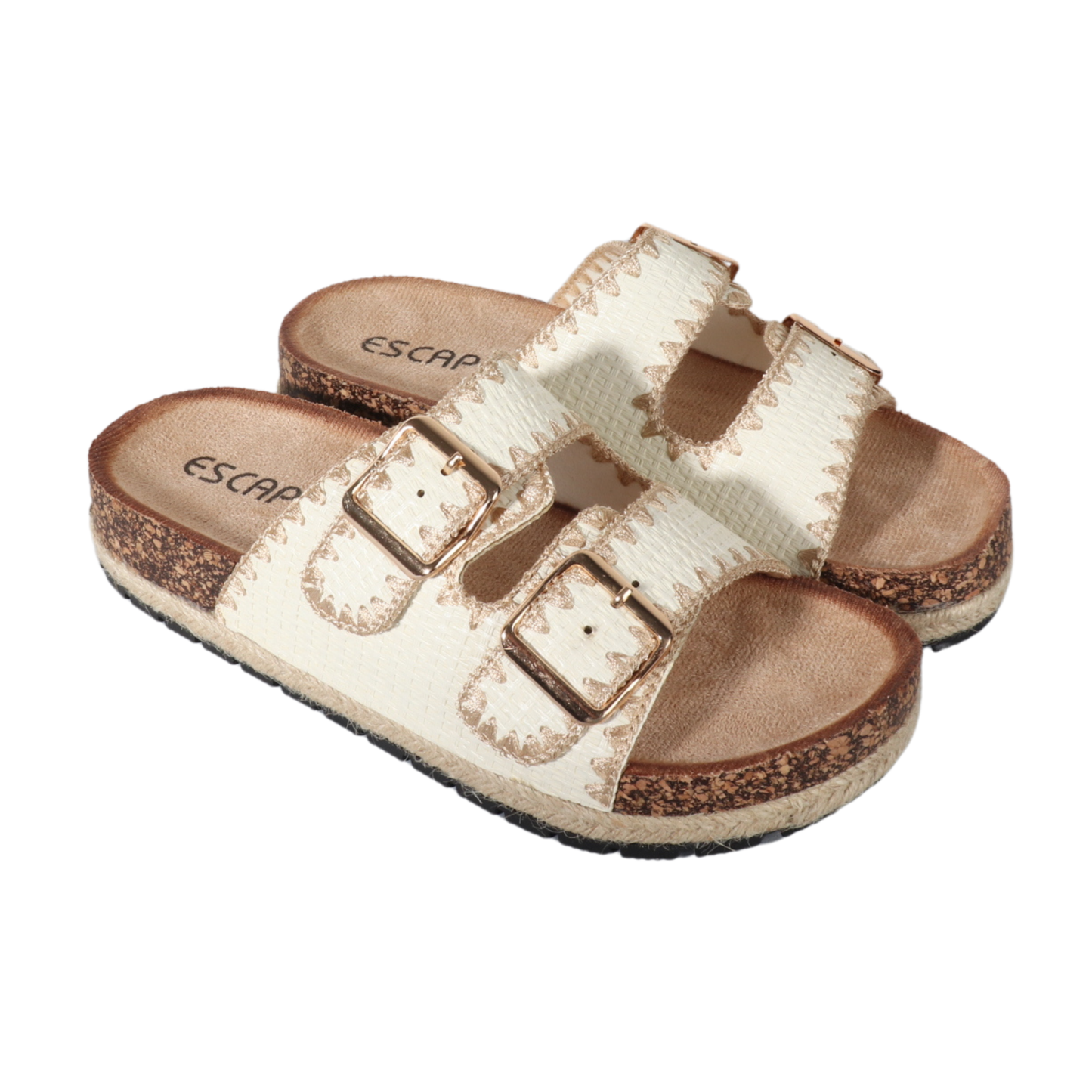 ESCAPE - Buckle stitch weave slippers