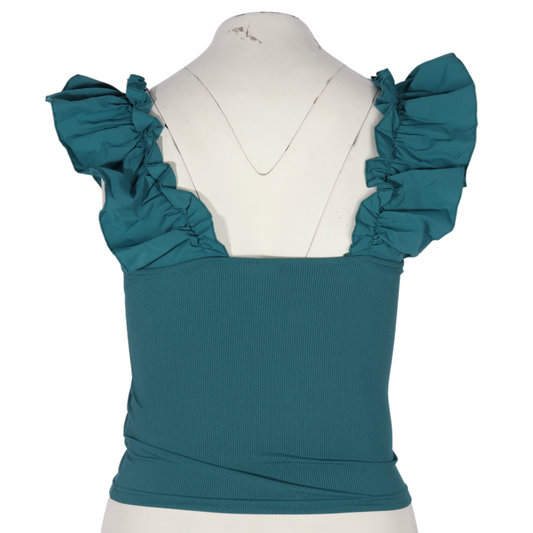 SHEIN - Ribbed ruffle design tank top