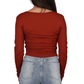 SHEIN - Ribbed long sleeve blouse