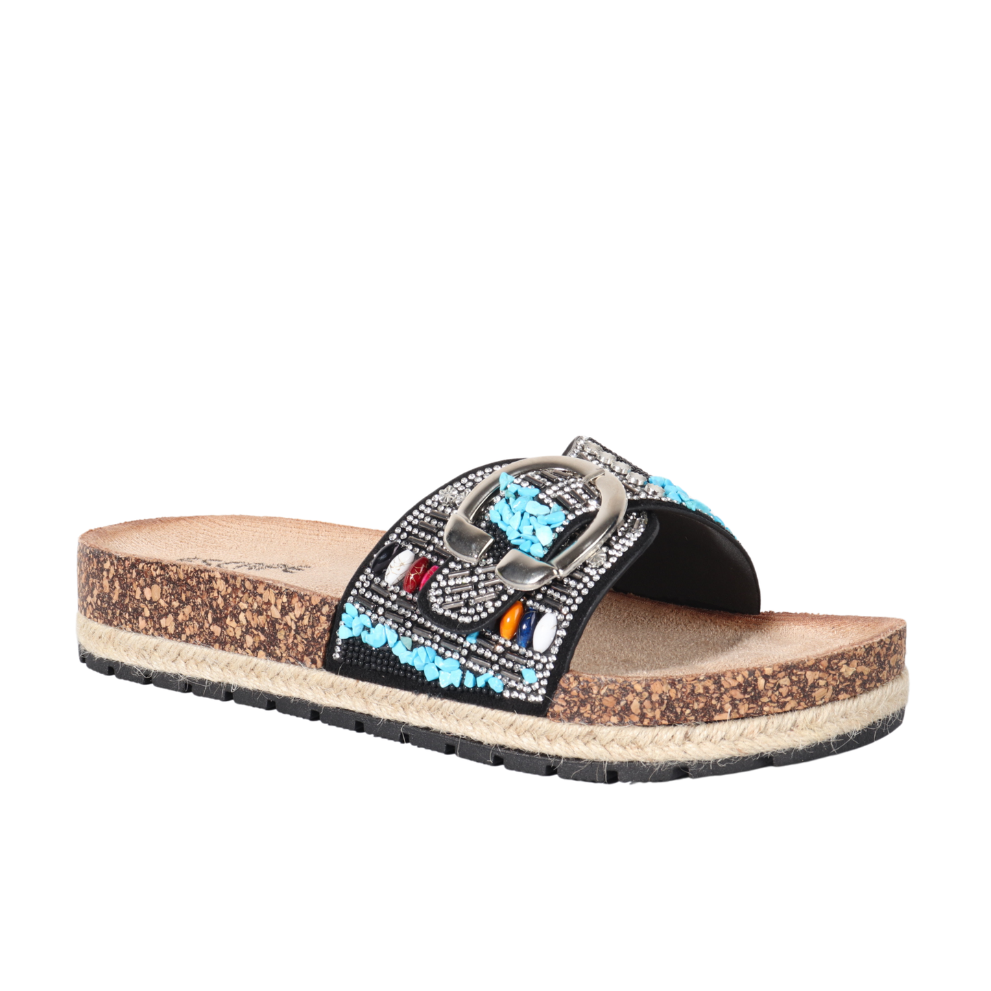 ESCAPE - Single buckle sparkle design slipper