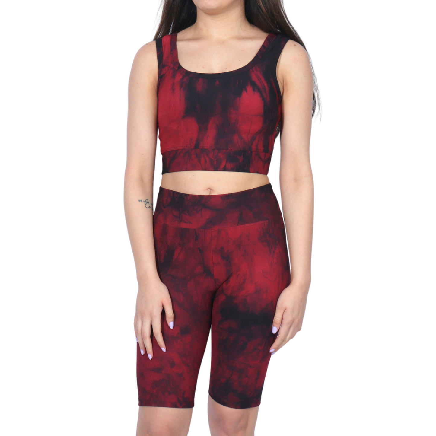 Marbled t-shirt shorts sports set