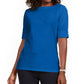 KAREN SCOTT -  Cotton Elbow-Sleeve T-Shirt