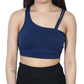 WEST ZERO TWO - Asymmetrical Straps Solid Crop Sports Bra