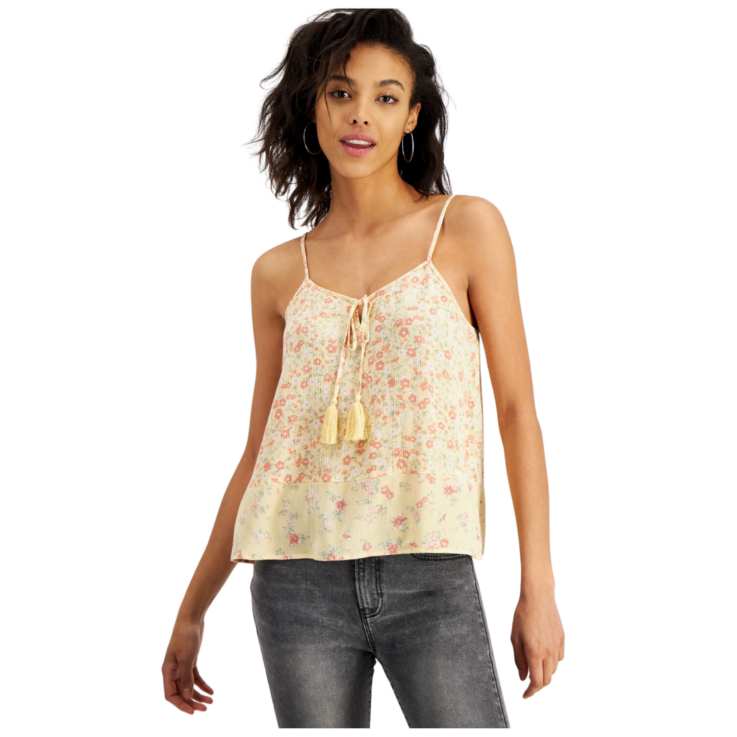 HIPPIE ROSE - Printed Tiered Camisole Tank top