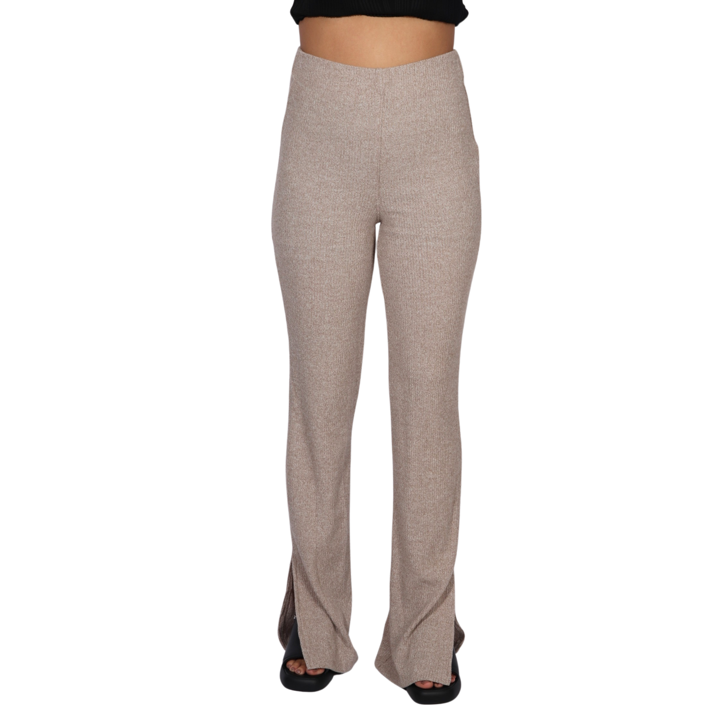 OXXO - High Rise Knitwear Pants with Cuff Detail