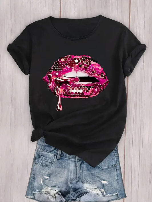 Lips Graphic Short Sleeve T-Shirt