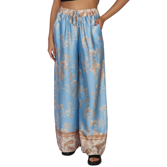 AYMEI - printed wide leg drawstring pants