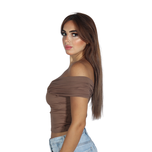 SHEIN - Off-the-shoulder Solid Blouse