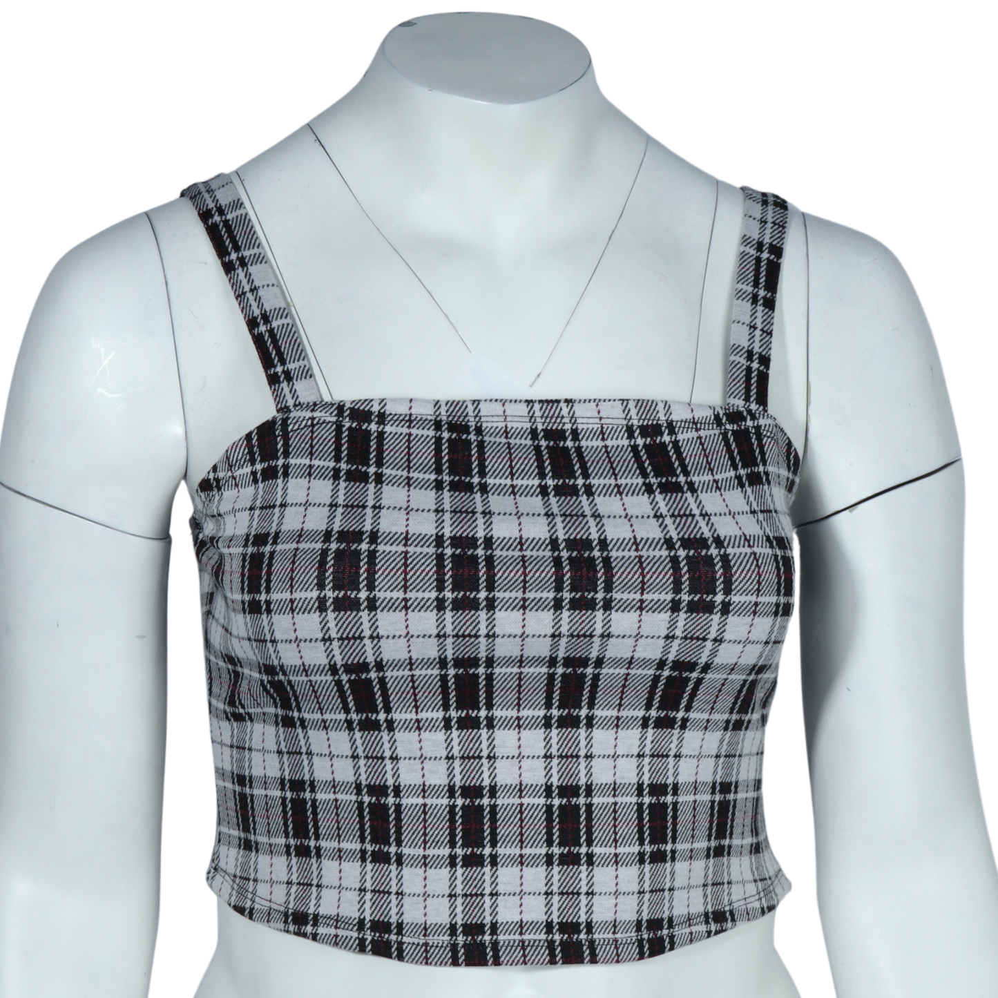 SELFIE - Plaid side zipper crop top