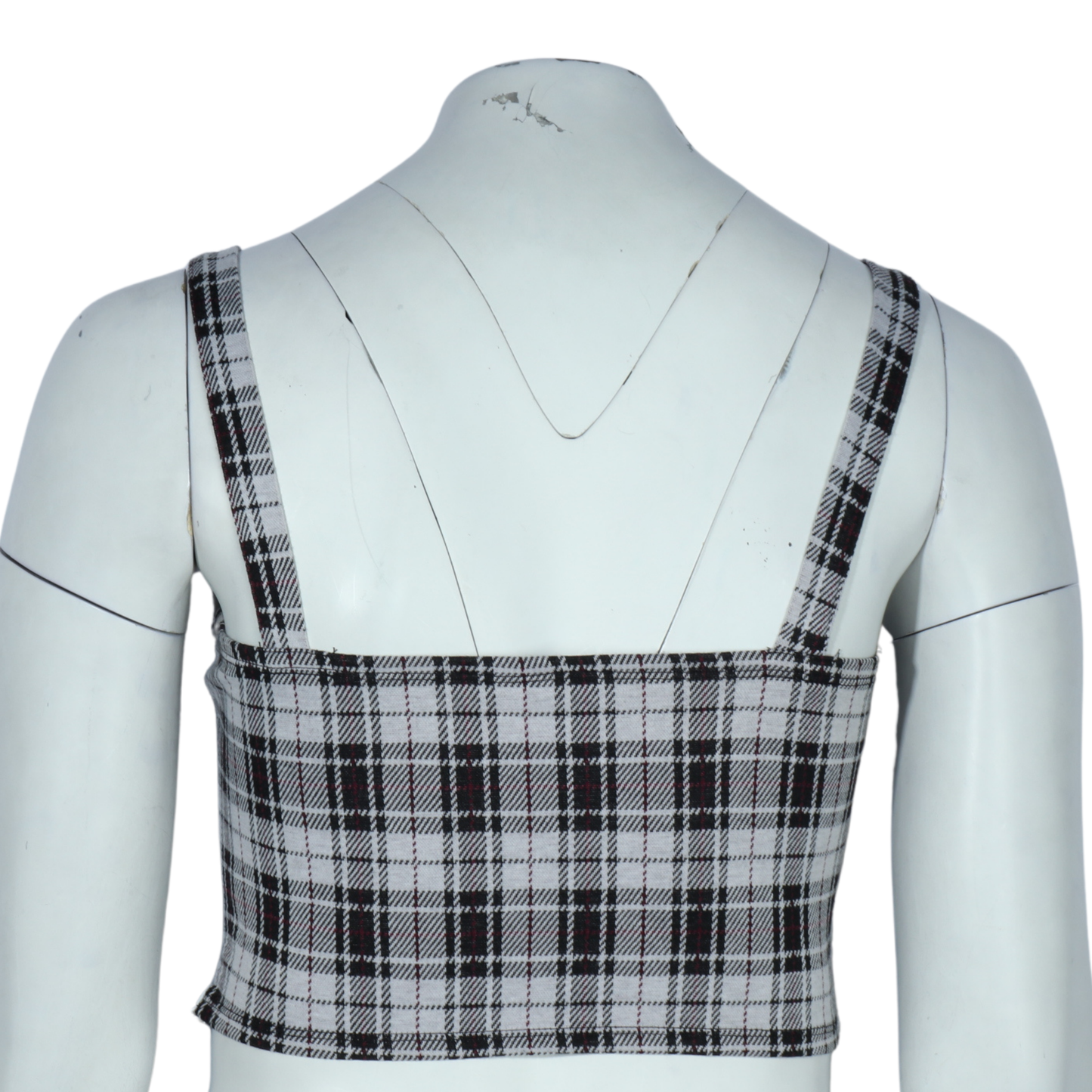 SELFIE - Plaid side zipper crop top