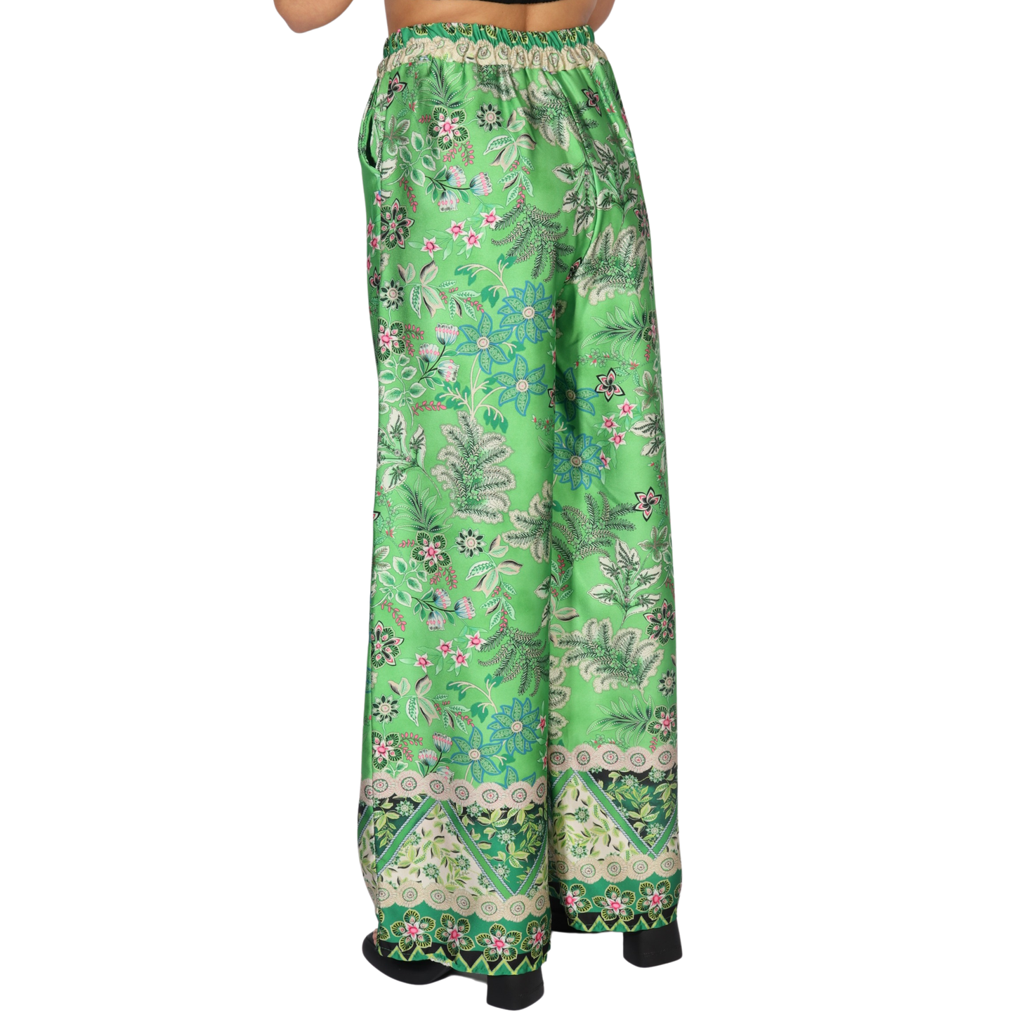 Printed wide leg floral pants