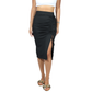 SHEIN - Drawstring Front Split Thigh Skirt