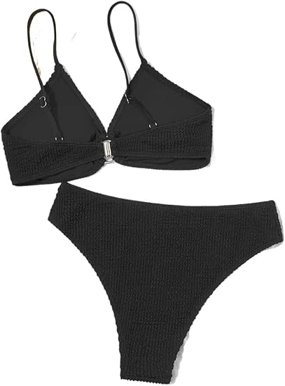 SHEIN - O-Ring Detail Textured Bikini Set