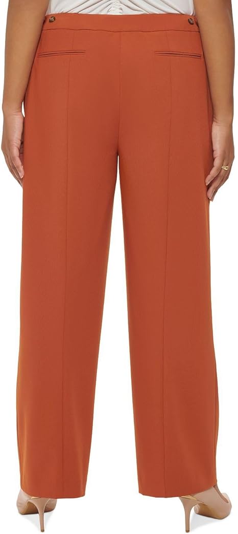 CALVIN KLEIN - Zippered Pocketed Creased Hook and Bar Straight Leg Pants