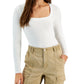 SELF ESTEEM - Ribbed Square Neck Bodysuit