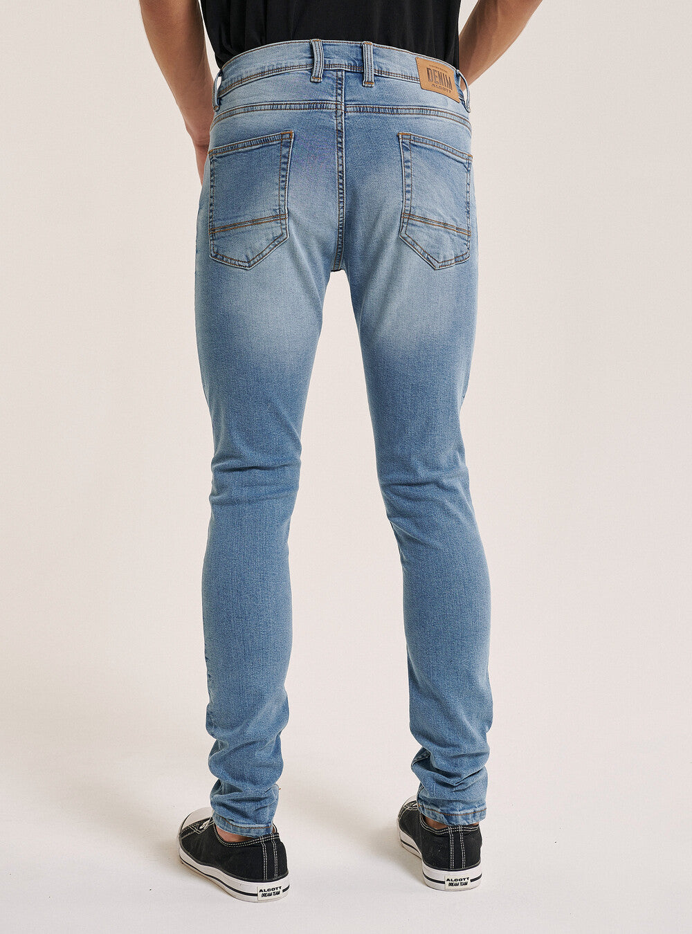 ALCOTT - Skinny cotton solid denim