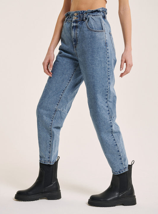 ALCOTT - Solid cinched waist denim