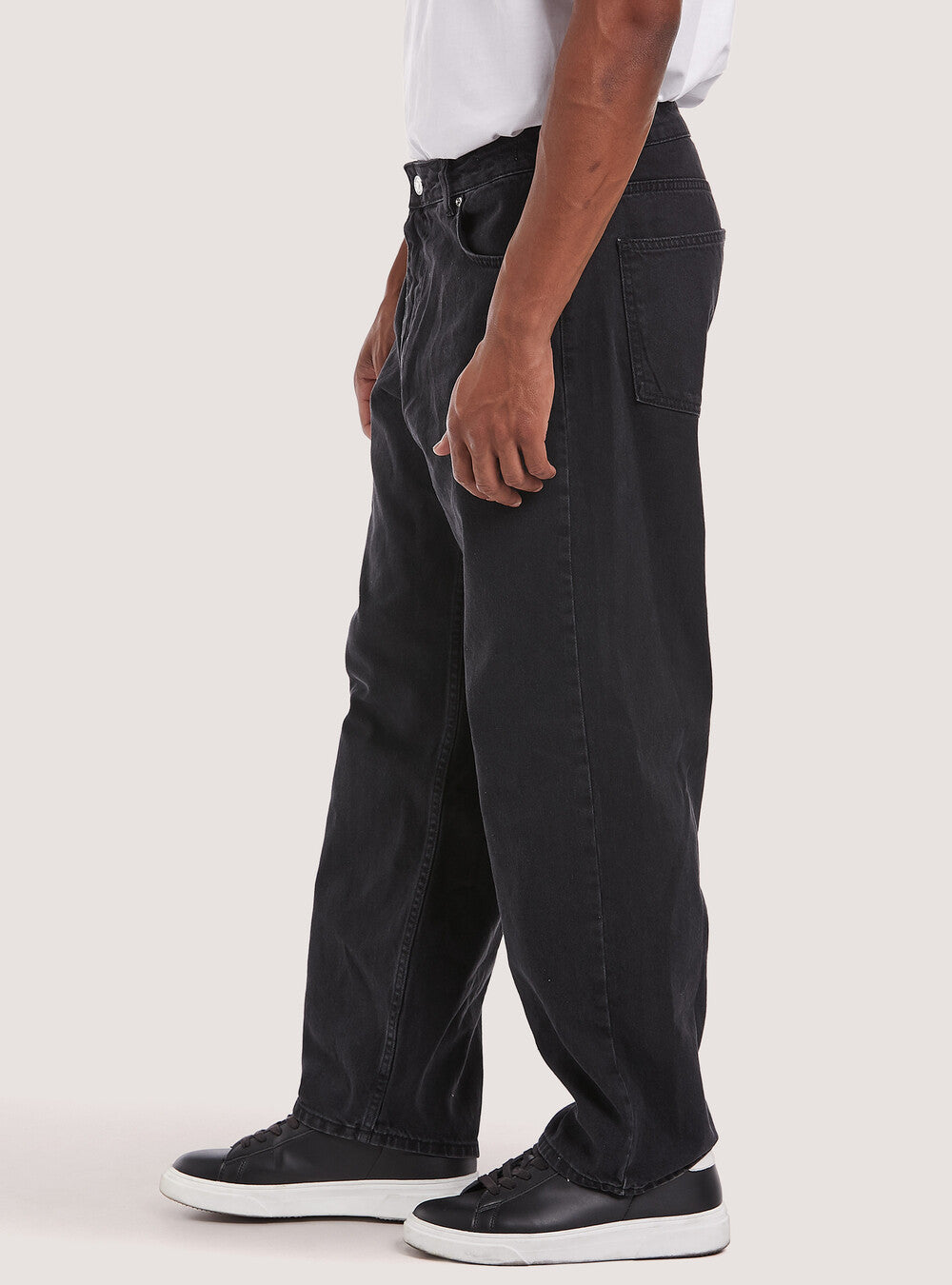 ALCOTT - Solid cotton Slacker denim pants