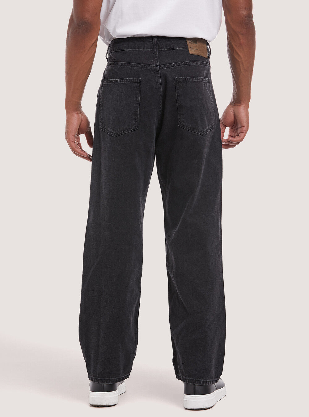 ALCOTT - Solid cotton Slacker denim pants