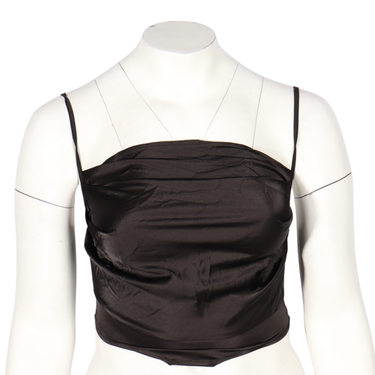 SHEIN - Spaghetti Straps Satin Crop Top