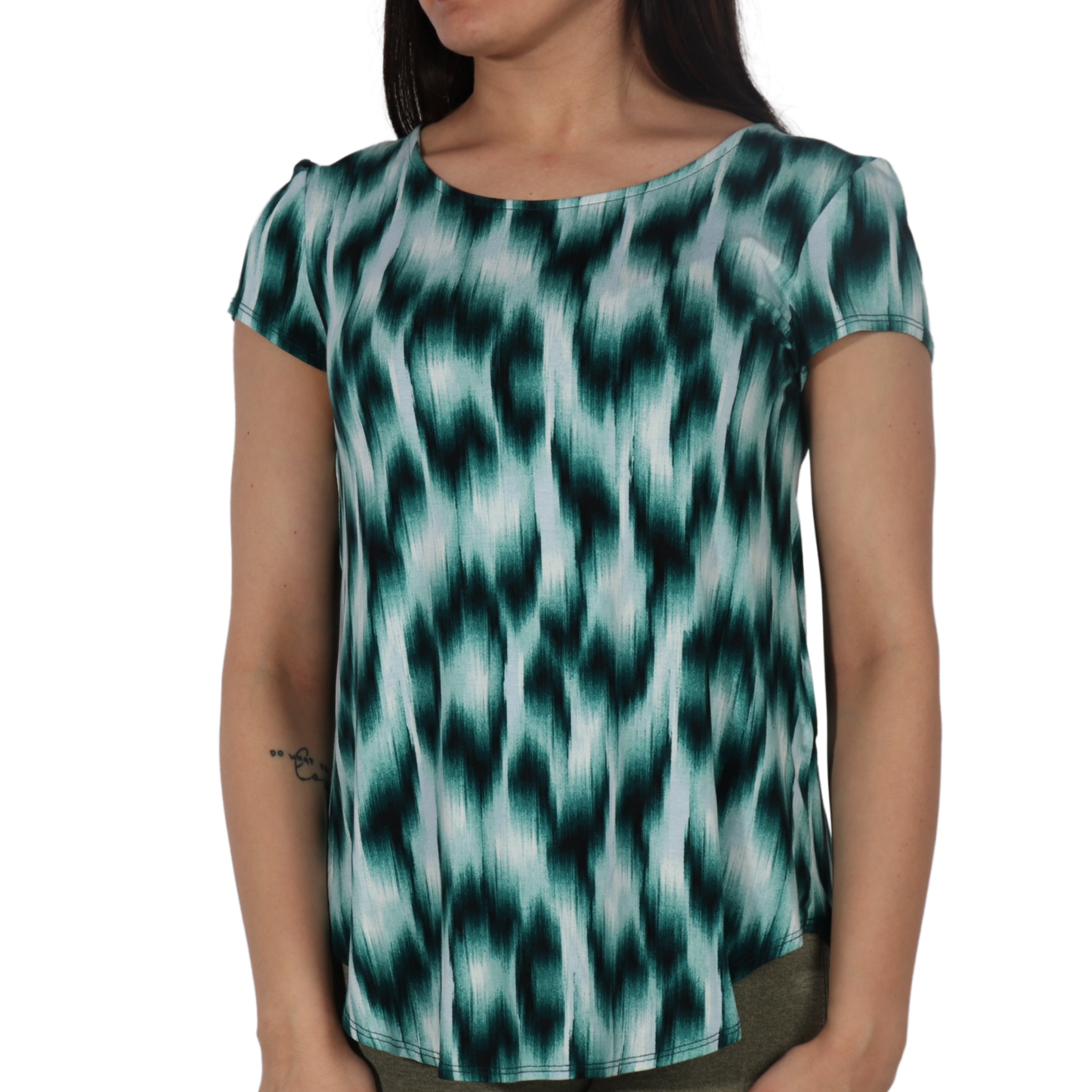 ALFANI -  Printed  Jewel Neck Top