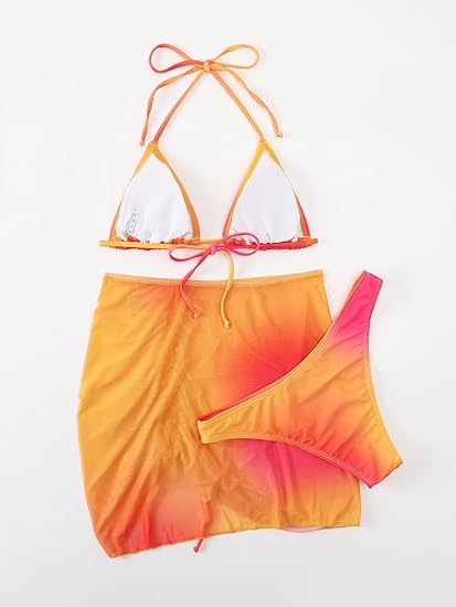 SHEIN - Tye Dye Three Pieces Swimwear