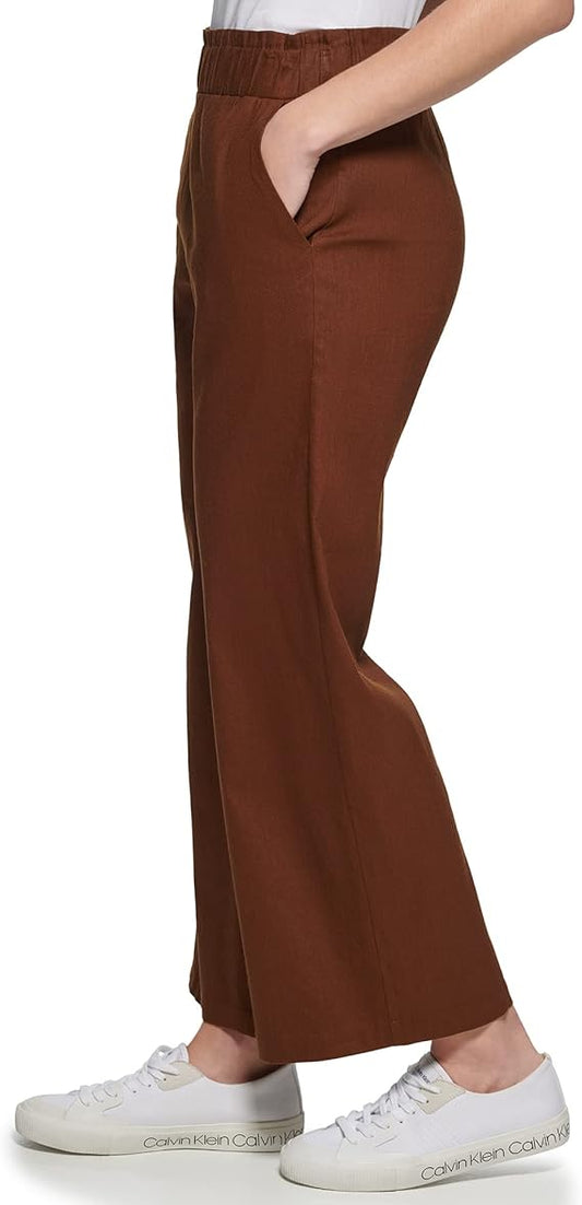CALVIN KLEIN - Cropped Linen Pants