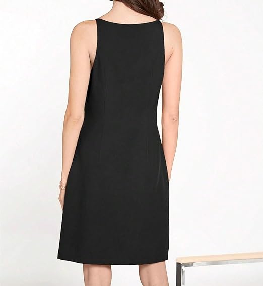 SHEIN - Sleeveless Solid Color Short Dress