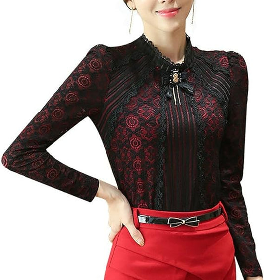 FASHION&BEST - Lace mesh blouse