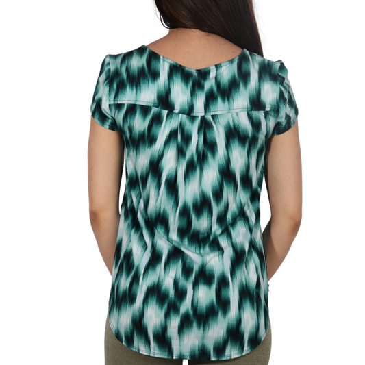 ALFANI -  Printed  Jewel Neck Top