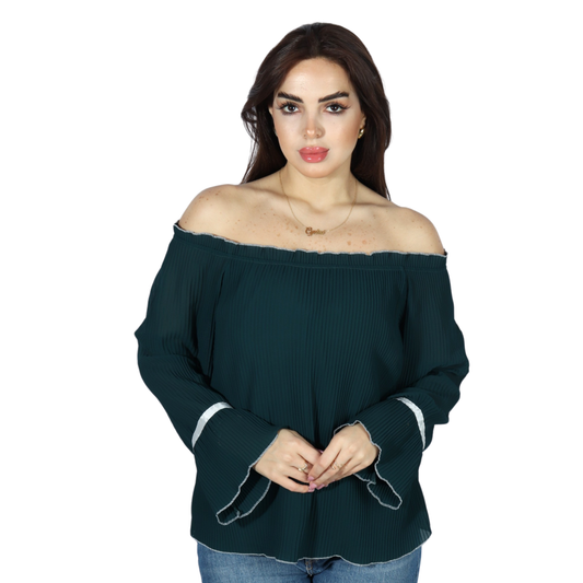 Ruffled pleated blouse