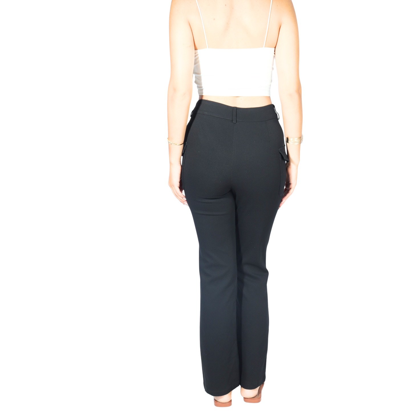 SHEIN - Casual Solid Pants with Dropped Pocket