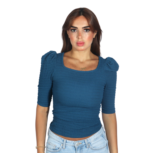SHEIN - Solid Square Neck Blouse