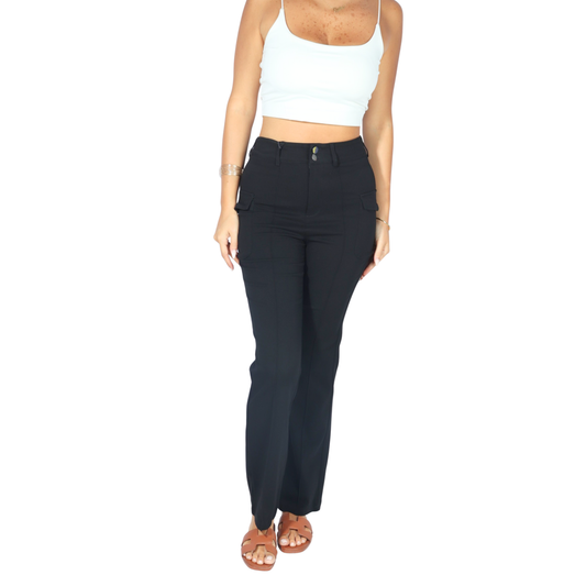 SHEIN - Casual Solid Pants with Dropped Pocket